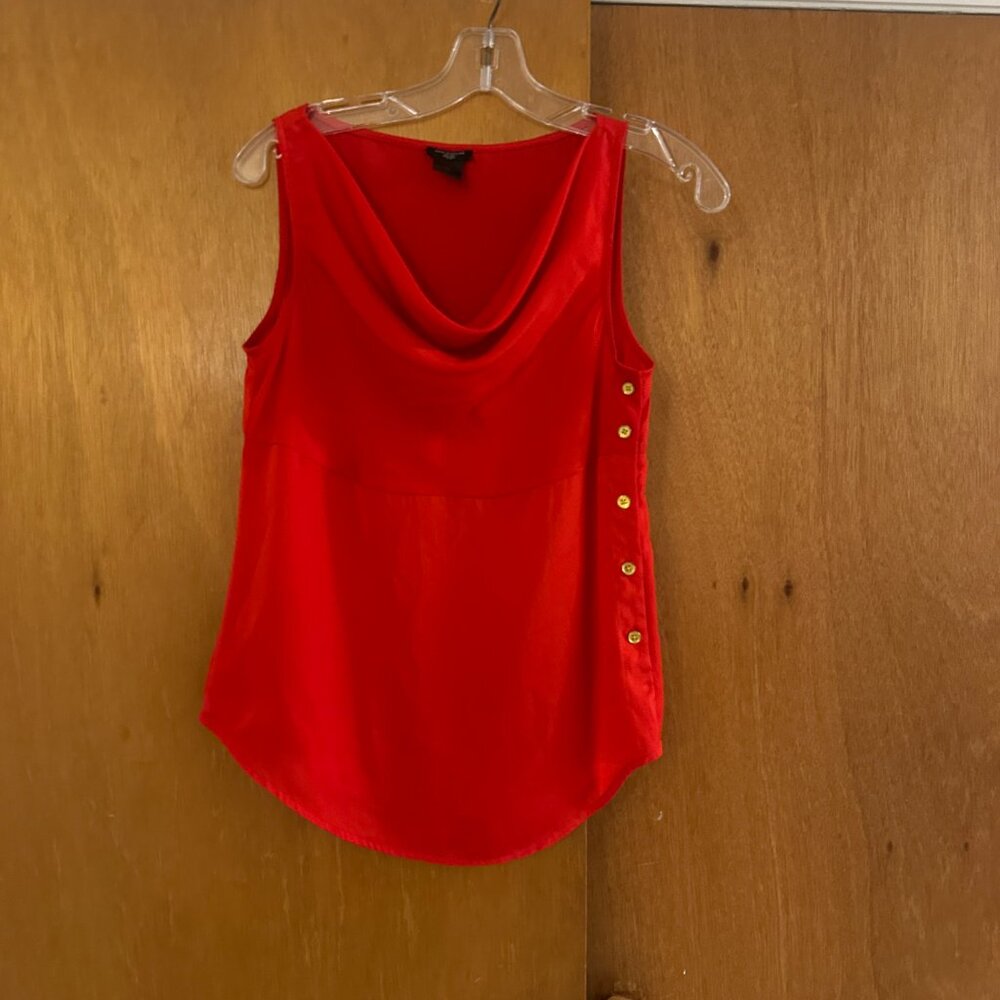 Ann Taylor Red Satin Top - Size 2P